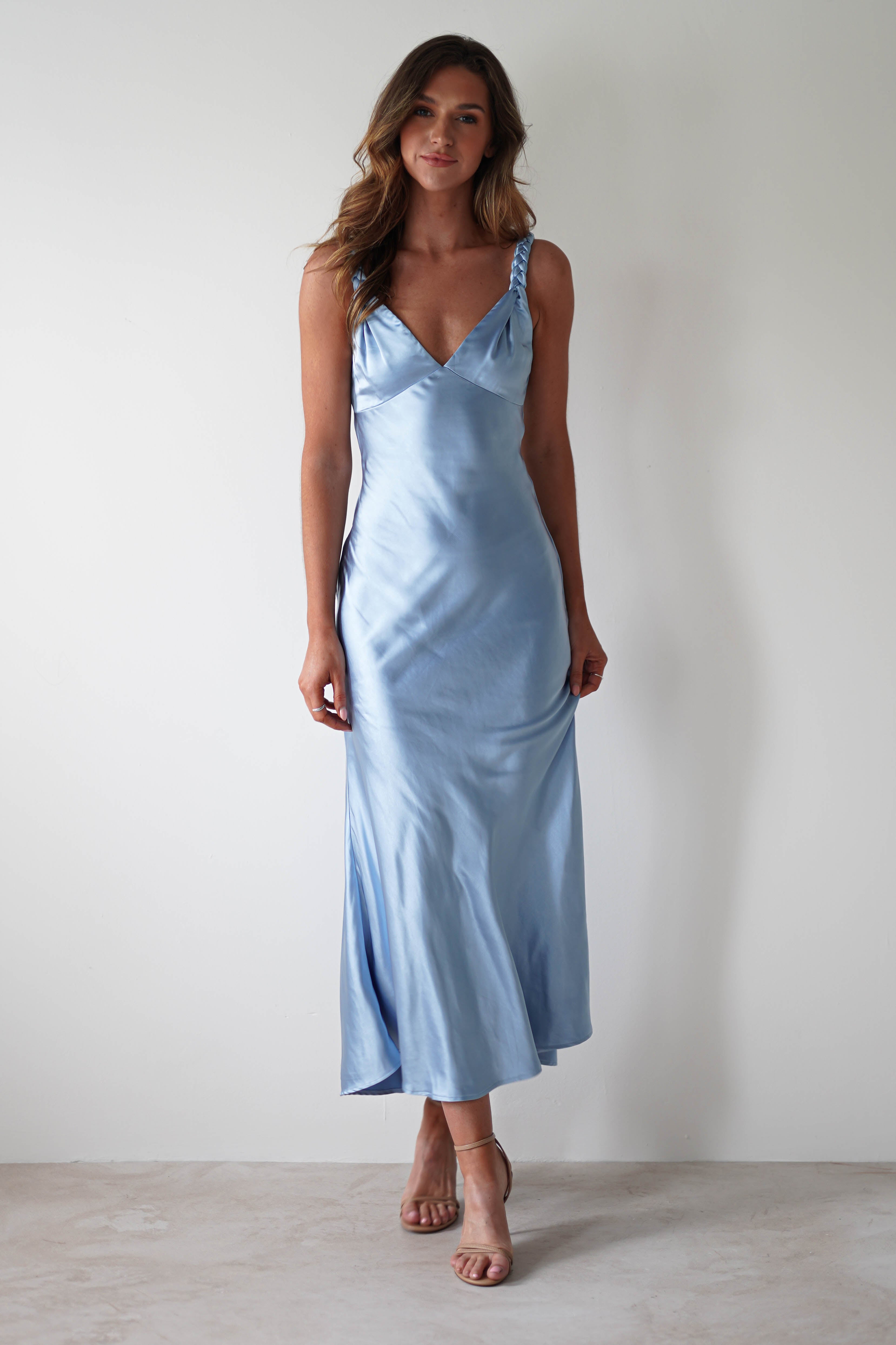 Bethanie Soft Satin Maxi Dress | Blue