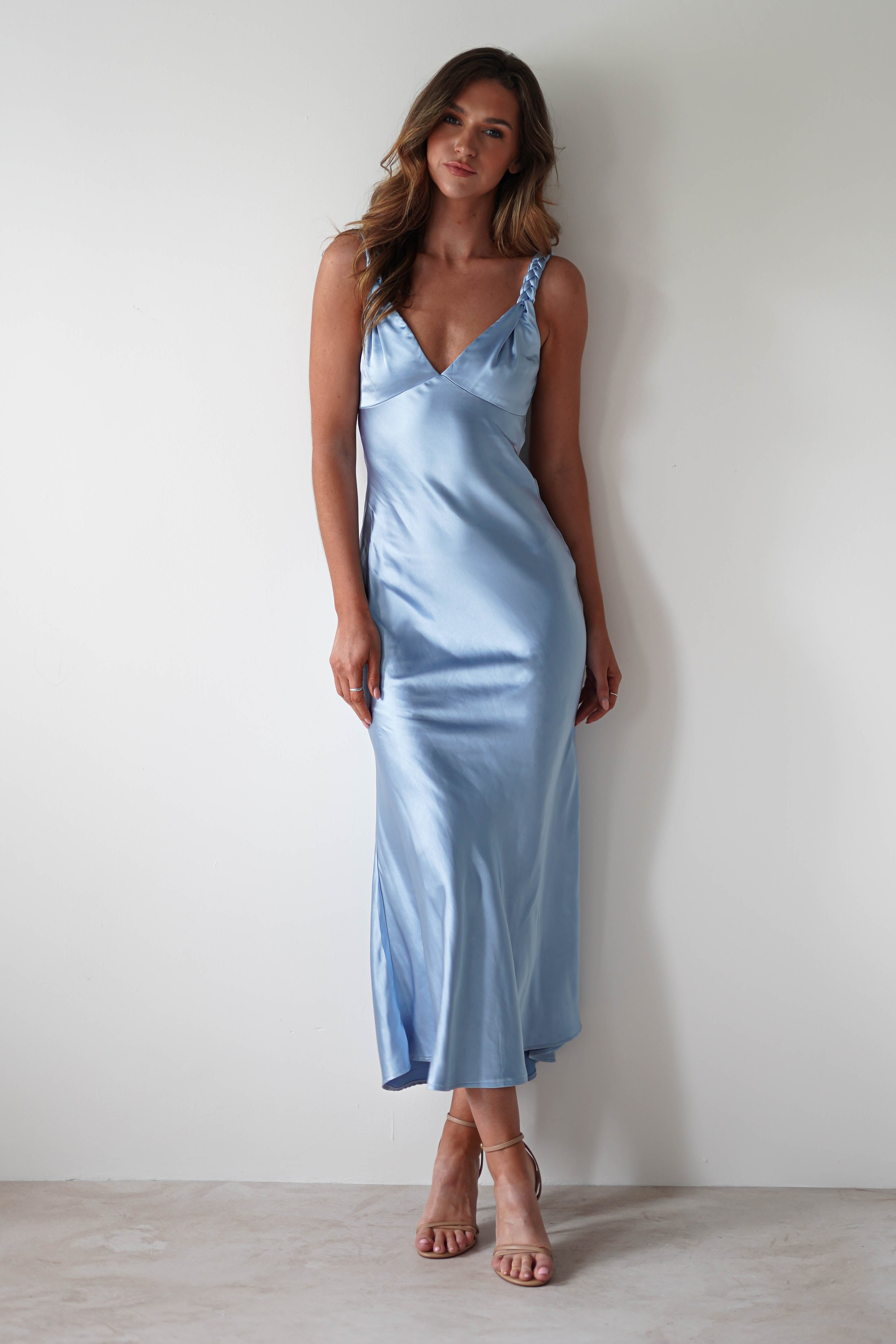 Bethanie Soft Satin Maxi Dress | Blue