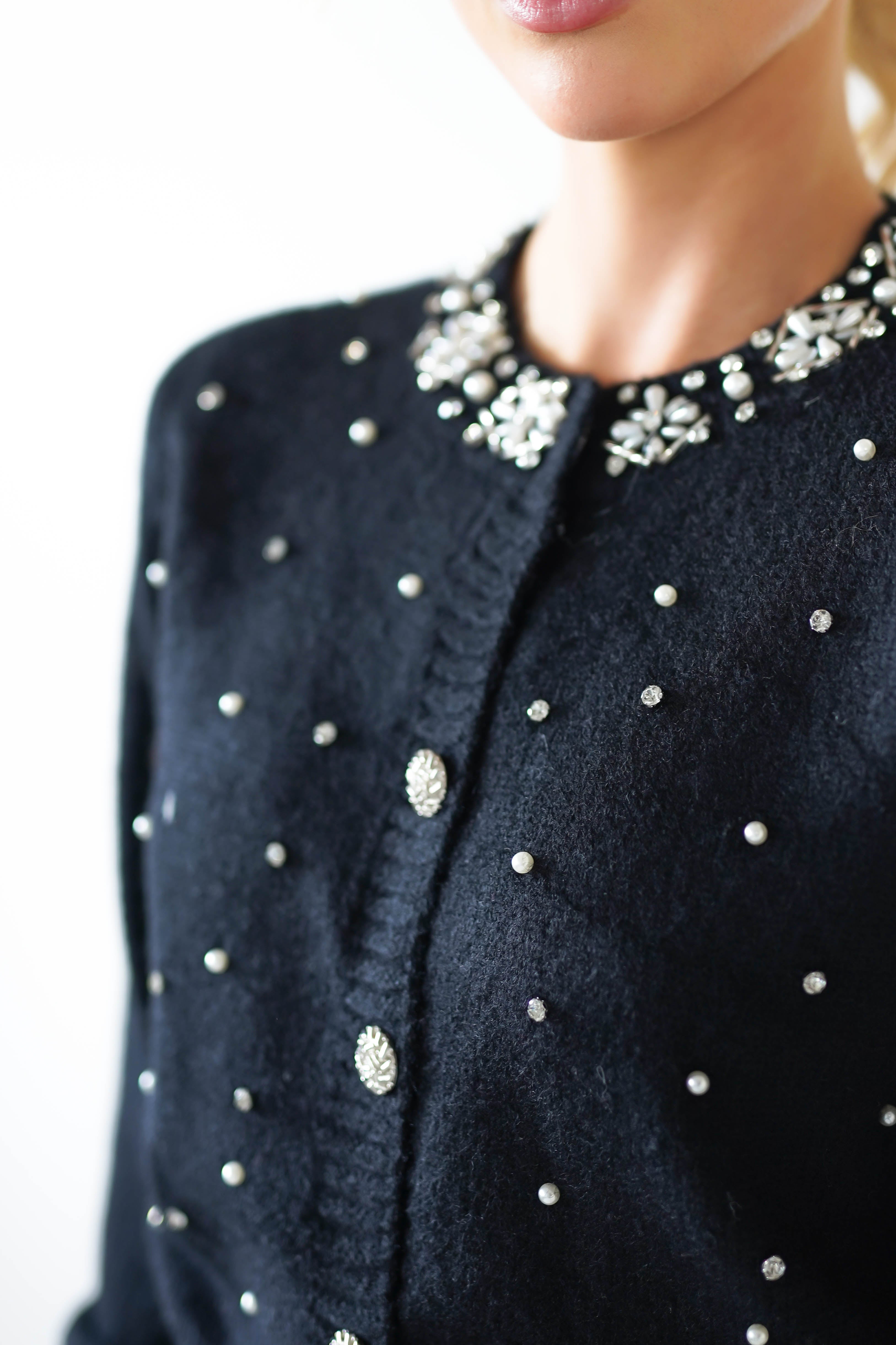 Chenna Embellished Cardigan | Black