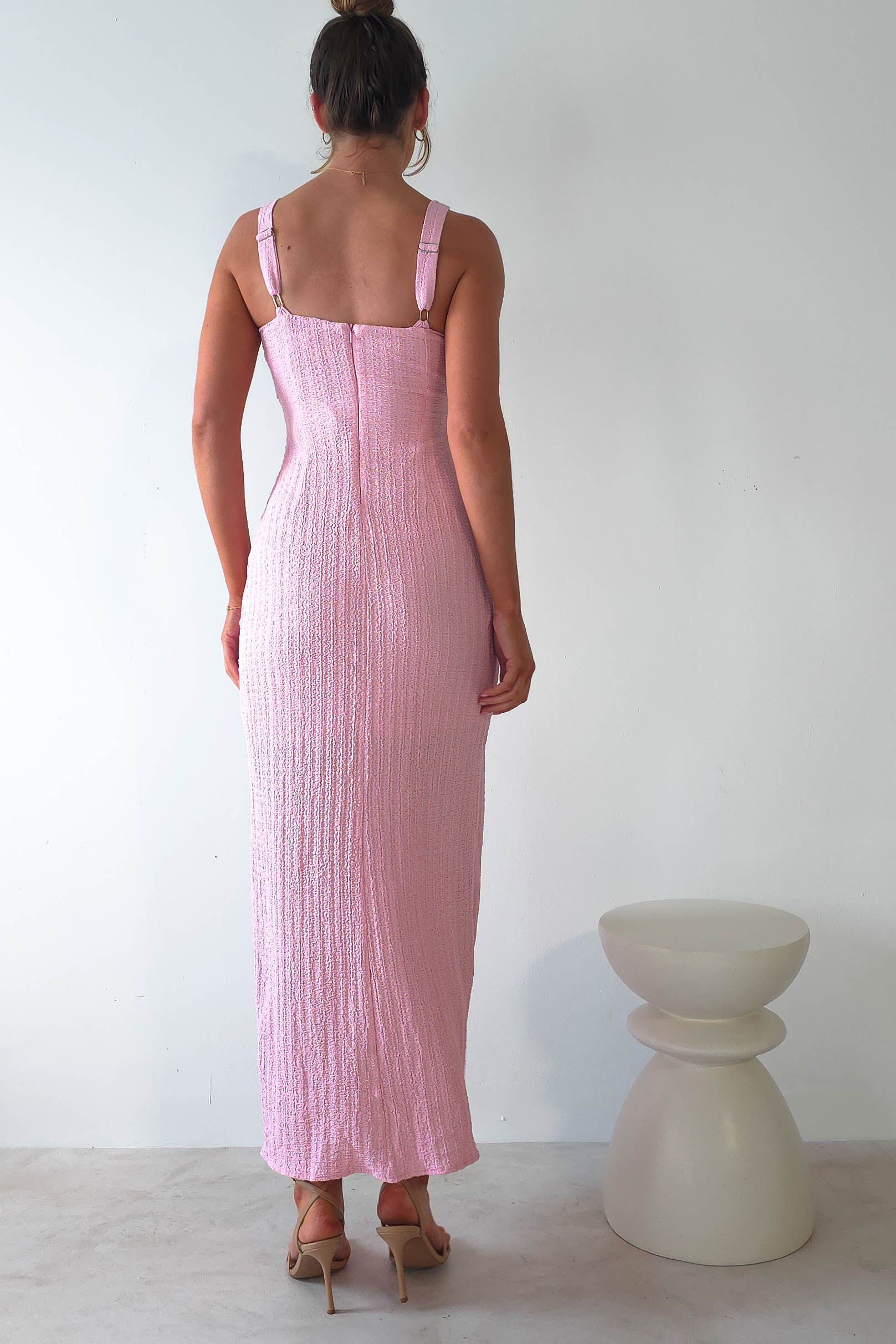 Nakia Textured Maxi Dress | Pink