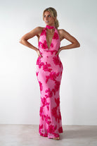 Halsey Tie Back Maxi Dress Pink Print | Wedding Guest Dress | Maxi | Oh Hello Clothing