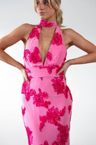 Halsey Tie Back Maxi Dress Pink Print | Wedding Guest Dress | Maxi | Oh Hello Clothing