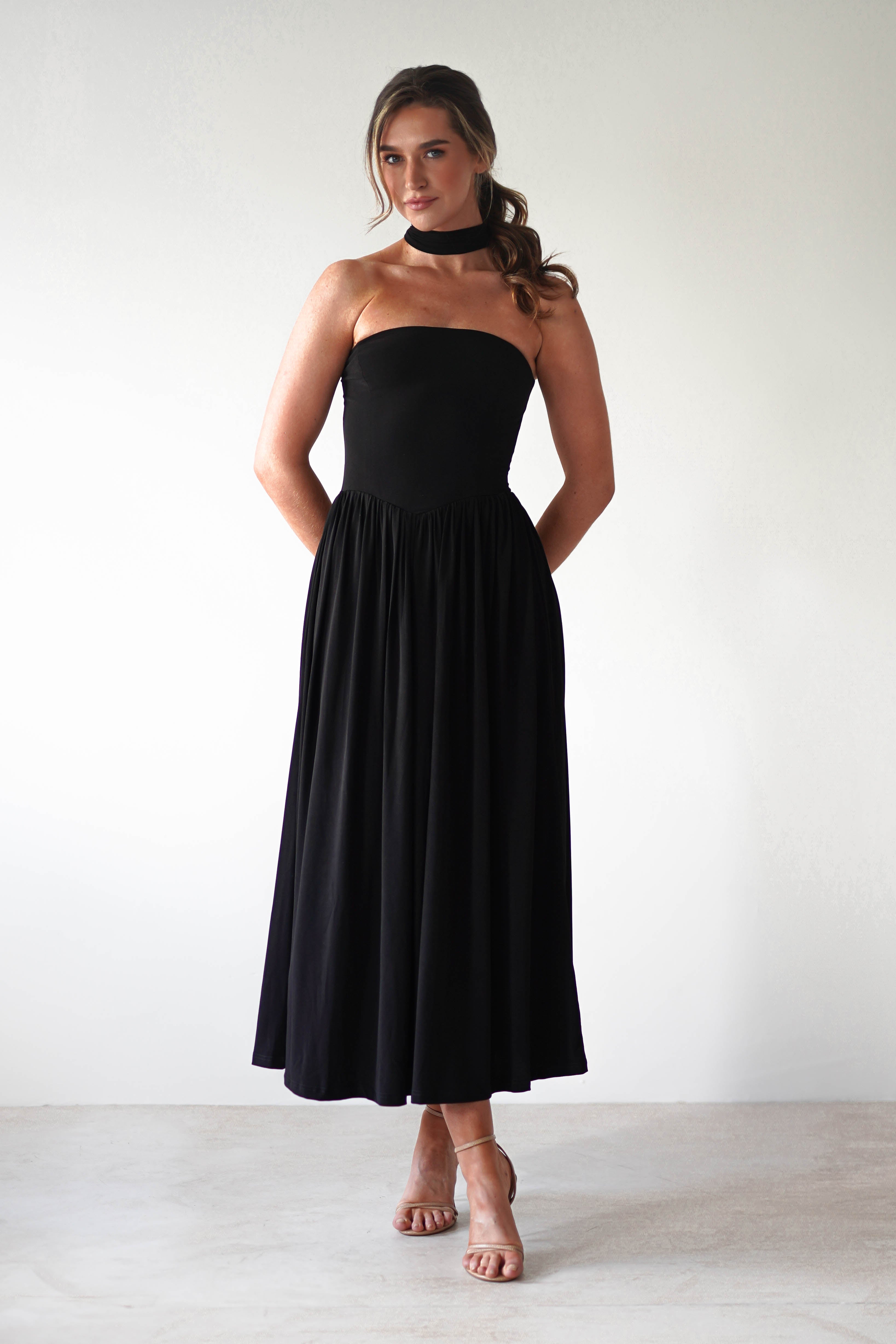 Portugal Midaxi Dress | Black