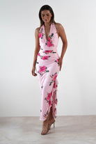 Emmaline Floral Bodycon Maxi Dress Pink | Wedding Guest Dress | Bodycon | Maxi | Oh Hello Clothing