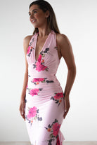 Emmaline Floral Bodycon Maxi Dress Pink | Wedding Guest Dress | Bodycon | Maxi | Oh Hello Clothing