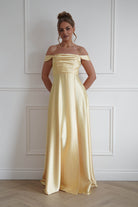 Oh Hello Clothing Women > Clothing > Dresses 1*Done-Butter Yellow Satin Maxi Dress
