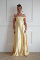 Oh Hello Clothing Women > Clothing > Dresses 1*Done-Butter Yellow Satin Maxi Dress