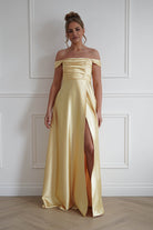 Oh Hello Clothing Women > Clothing > Dresses 1*Done-Butter Yellow Satin Maxi Dress