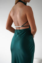 Capriana Pearl Back Maxi Dress Emerald | Wedding Guest Dress | Maxi | Oh Hello Clothing
