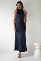 Capriana Pearl Back Maxi Dress Navy | Wedding Guest Dress | Maxi | Oh Hello Clothing