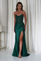 Caspian Embellished Bodycon Gown | Emerald Green | Debs & Prom | Formal Gown | Oh Hello Clothing