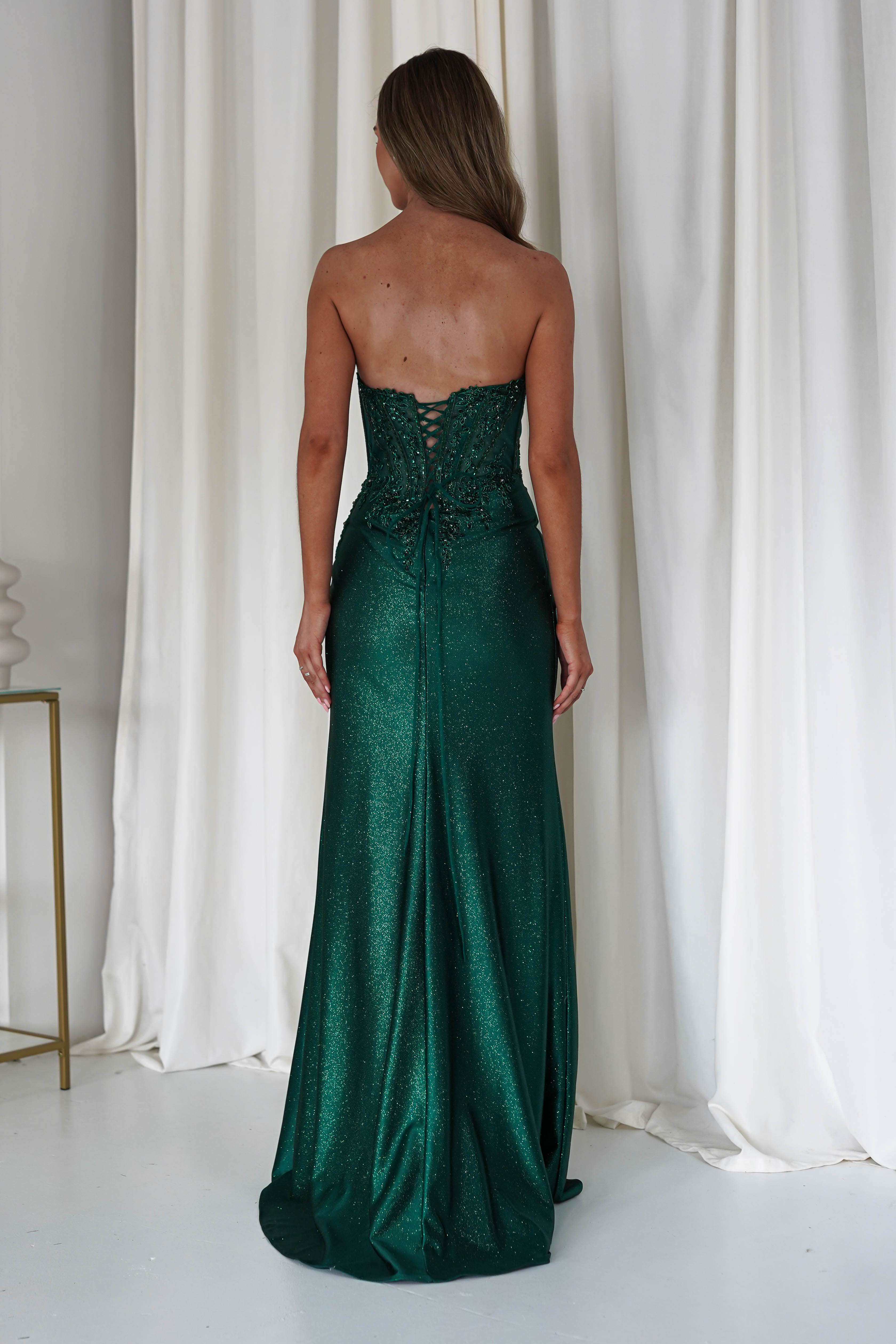 Caspian Embellished Bodycon Gown | Emerald Green | Oh Hello Clothing | XXS (4)