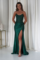Caspian Embellished Bodycon Gown | Emerald Green | Debs & Prom | Formal Gown | Oh Hello Clothing