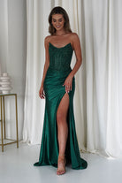 Caspian Embellished Bodycon Gown | Emerald Green | Debs & Prom | Formal Gown | Oh Hello Clothing