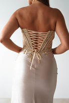 Caspian Embellished Bodycon Gown | Gold | Debs & Prom | Formal Gown | Oh Hello Clothing