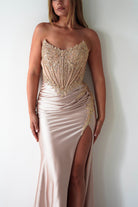 Caspian Embellished Bodycon Gown | Gold | Debs & Prom | Formal Gown | Oh Hello Clothing