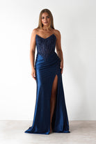 Caspian Embellished Bodycon Gown | Navy | Debs & Prom | Formal Gown | Oh Hello Clothing