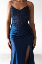 Caspian Embellished Bodycon Gown | Navy | Debs & Prom | Formal Gown | Oh Hello Clothing