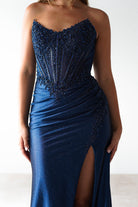 Caspian Embellished Bodycon Gown | Navy | Debs & Prom | Formal Gown | Oh Hello Clothing