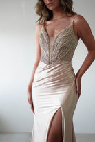 Tiah Glitter Embellished Gown | Gold | Debs & Prom | Formal Gown | Oh Hello Clothing