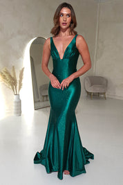 Prague Glitter Bodycon Gown | Emerald Green