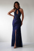 Santana Beaded Keyhole Gown | Midnight | Debs & Prom | Formal Gown | Oh Hello Clothing