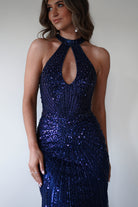 Santana Beaded Keyhole Gown | Midnight | Debs & Prom | Formal Gown | Oh Hello Clothing