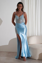 Alexis Glitter Shimmer Gown | Light Blue | Debs & Prom | Formal Gown | Oh Hello Clothing