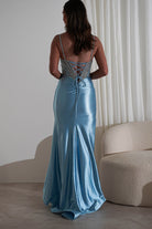 Alexis Glitter Shimmer Gown | Light Blue | Debs & Prom | Formal Gown | Oh Hello Clothing