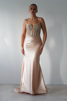 The Butterfly Embellished Bodycon Gown | Gold | Debs & Prom | Formal Gown | Oh Hello Clothing