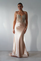 The Butterfly Embellished Bodycon Gown | Gold | Debs & Prom | Formal Gown | Oh Hello Clothing