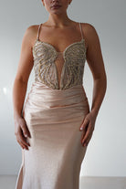 The Butterfly Embellished Bodycon Gown | Gold | Debs & Prom | Formal Gown | Oh Hello Clothing