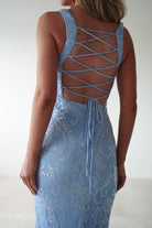 Halo Square Neck Sequin Maxi Gown | Blue | Debs & Prom | Formal Gown | Oh Hello Clothing