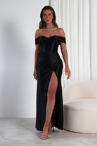 Serena Off The Shoulder Gown | Black | Debs & Prom | Formal Gown | Oh Hello Clothing
