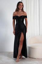 Serena Off The Shoulder Gown | Black | Debs & Prom | Formal Gown | Oh Hello Clothing