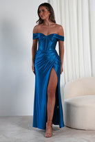 Serena Off The Shoulder Gown | Peacock | Debs & Prom | Formal Gown | Oh Hello Clothing