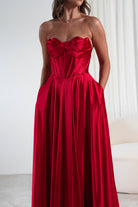 Kristi Strapless A Line Gown | Red | Debs & Prom | Formal Gown | Oh Hello Clothing