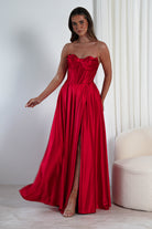 Kristi Strapless A Line Gown | Red | Debs & Prom | Formal Gown | Oh Hello Clothing