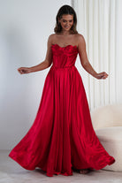 Kristi Strapless A Line Gown | Red | Debs & Prom | Formal Gown | Oh Hello Clothing
