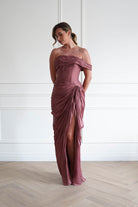 Oh Hello Clothing Dresses > Prom Dresses 1*DONE-CD416- SIENNA ROSE Ruched Draped Maxi Dress