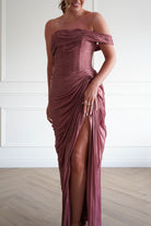 Oh Hello Clothing Dresses > Prom Dresses 1*DONE-CD416- SIENNA ROSE Ruched Draped Maxi Dress