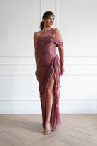 Oh Hello Clothing Dresses > Prom Dresses 1*DONE-CD416- SIENNA ROSE Ruched Draped Maxi Dress