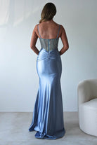 Vera Embellished Bodycon Gown | Dusty Blue | Debs & Prom | Formal Gown | Oh Hello Clothing