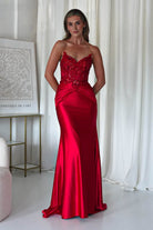 Raquel Bodycon Embellished Gown | Red | Debs & Prom | Formal Gown | Oh Hello Clothing
