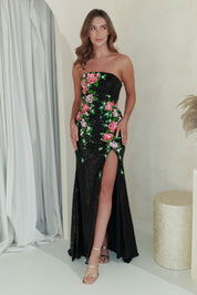 Floral Muse Sequin Luxe Gown | Black
