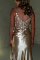 Leonardo Diamante Bodycon Gown | Gold | Debs & Prom | Formal Gown | Oh Hello Clothing