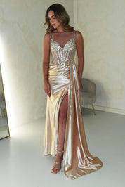 Leonardo Diamante Bodycon Gown | Gold