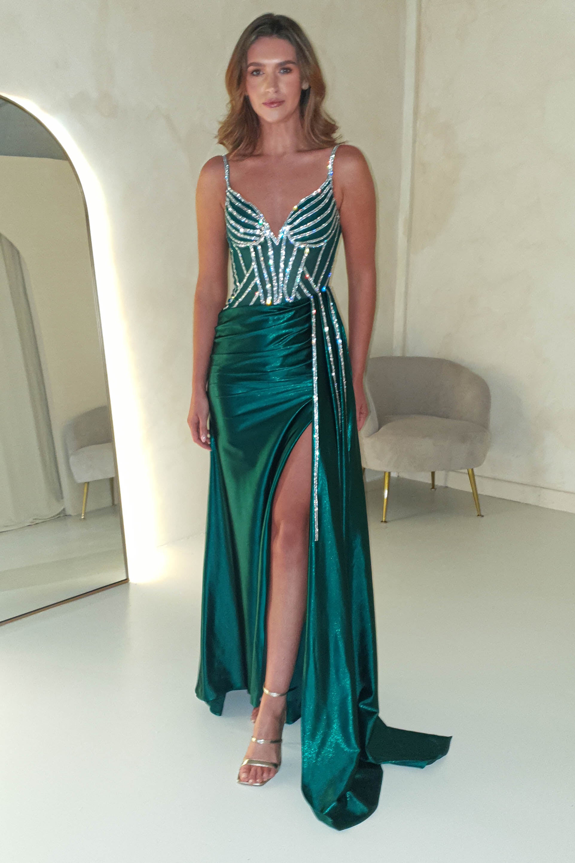 Leonardo Diamante Bodycon Gown | Green