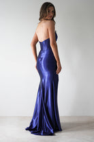 Pranvera Embellished Micro Crystal Gown | Dusty Navy | Debs & Prom | Formal Gown | Oh Hello Clothing