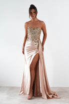 Saraya Bodycon Embellished Gown | Gold | Debs & Prom | Formal Gown | Oh Hello Clothing